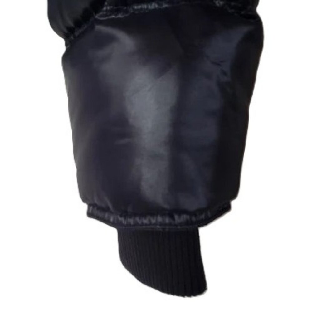 Lucky Brand Goose Down puffer Jacket Full Zip Black Hidden Hoodie sz.M - Picture 3 of 8